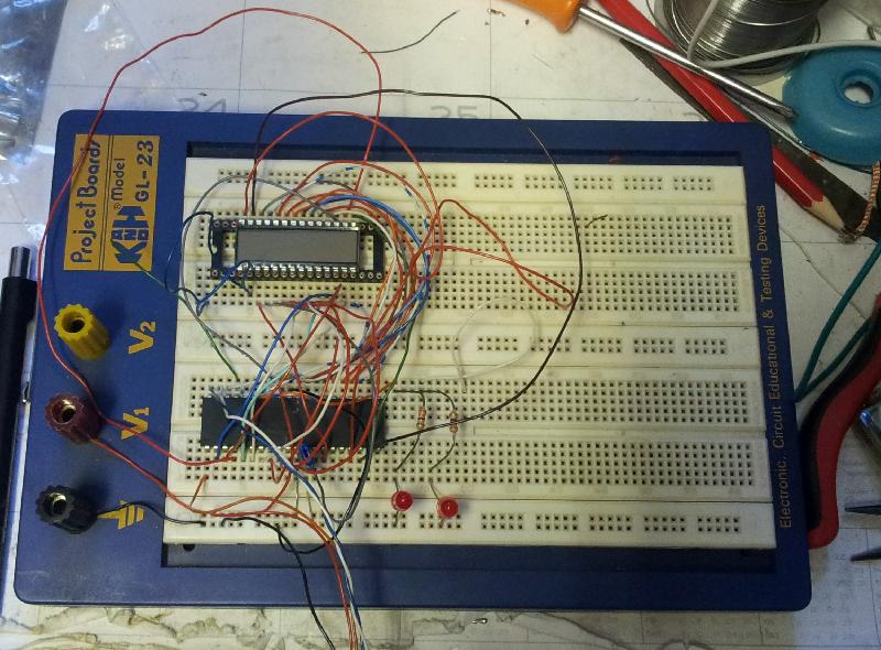 Solderless breadboard proof-of-concept