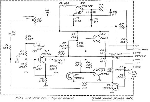 Schematic for Argonaut 505 Audio Amplifier