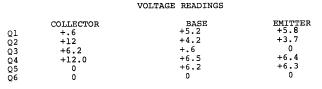 Audio Amp voltage table