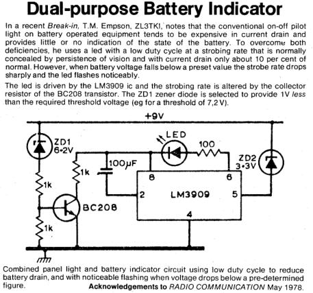 Dual-Purpose Battery Indicator